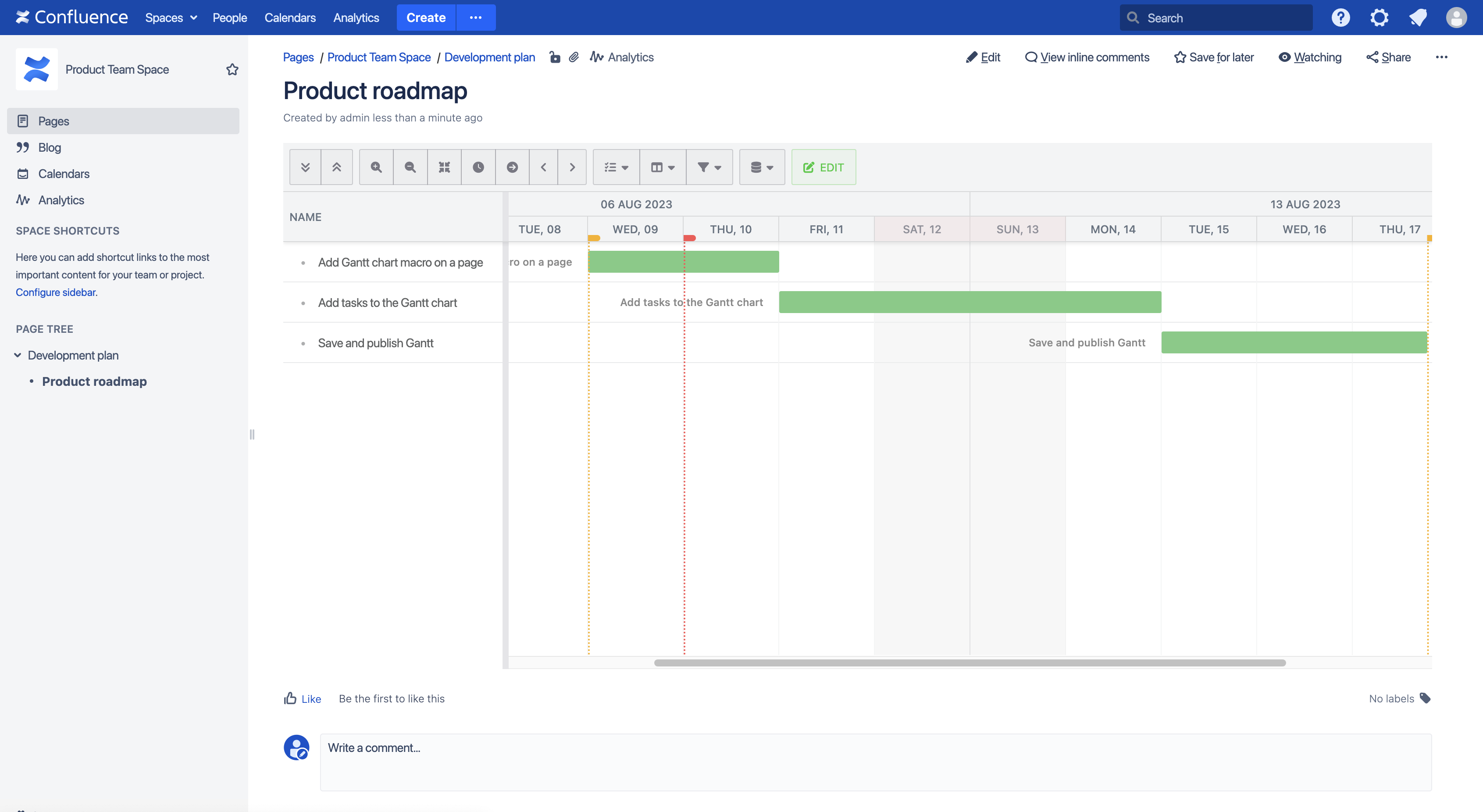 Gantt chart on Confluence page.png